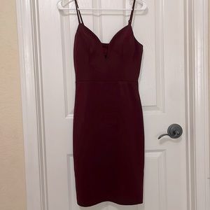 Maroon mid thigh dress